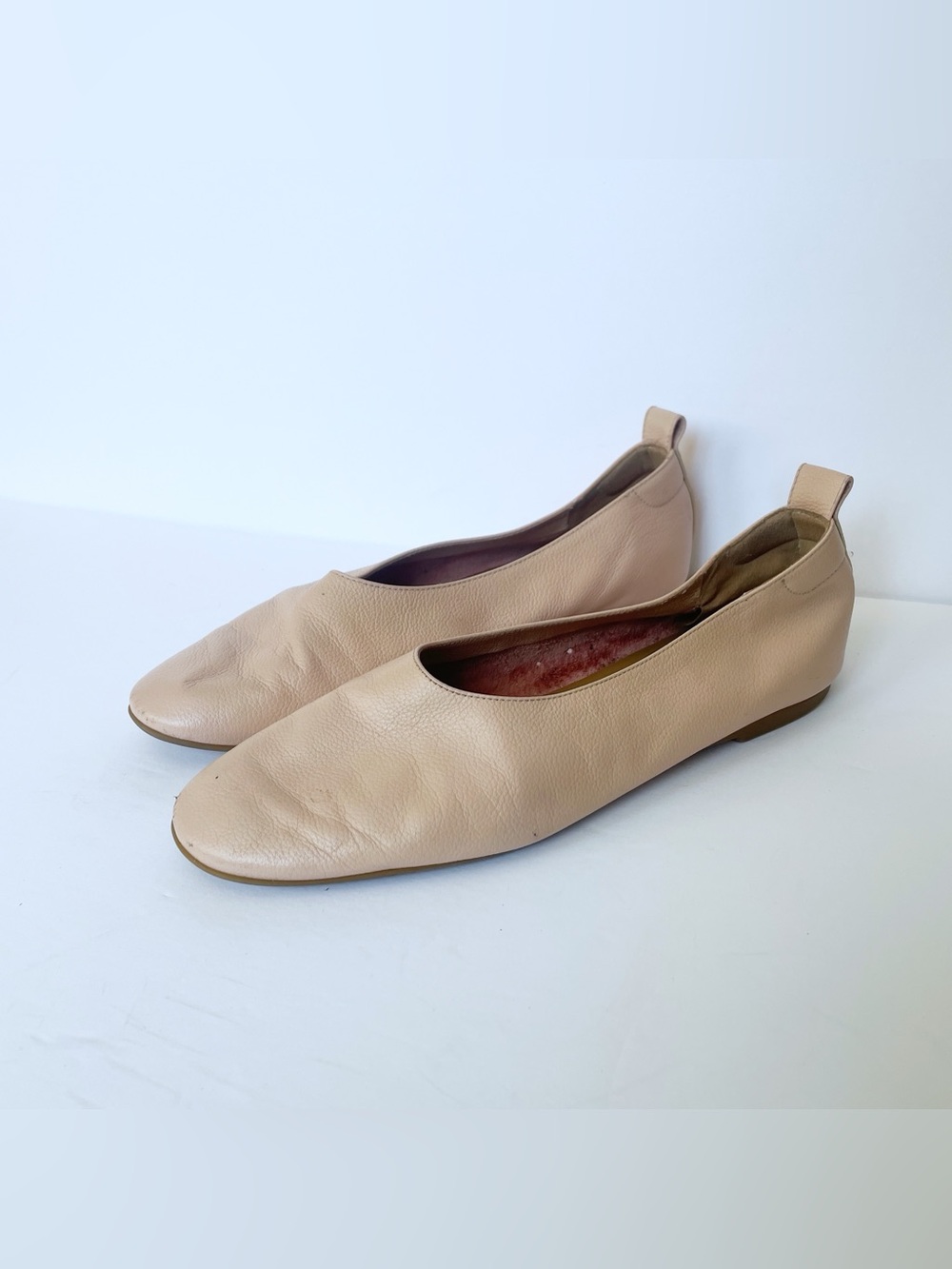 Everlane Nude Cream Soft Leather Day Glove Ballet Flats Size 7.5 Minimalist